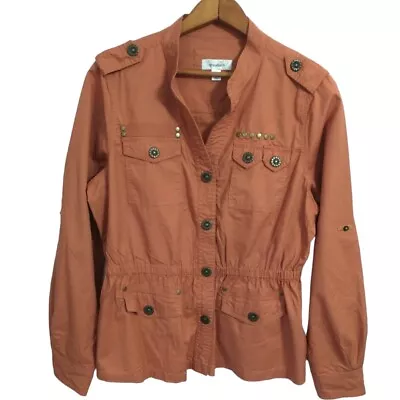 Dressbarn Jacket Small Rust Utility Woodland Studs Farm Rustic Safari Style  • £24.12