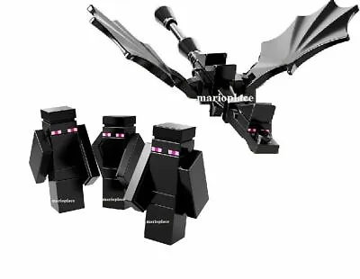 LEGO Minecraft Micromob 3 Enderman & 1 Ender Dragon Minifigures From 21107 NEW • $14.24