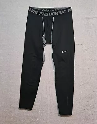 Nike Pro Combat Compression Pants Mens Large Dri-fit HyperWarm Max Shield Black • $17.90