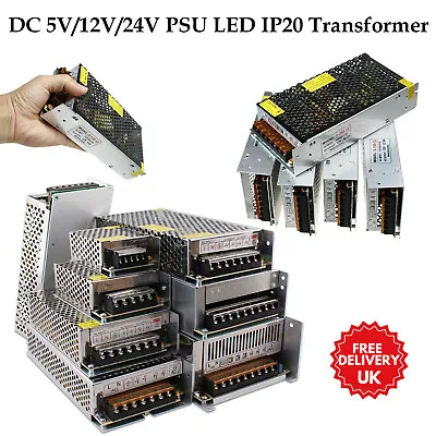 5V/12V/24V Regulated Switching Power Supply LED Driver Transformer 30W-700W • £5.94