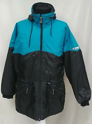 Vintage K-Way Fusalp Rain Jacket Rare Nylon Blue Hooded Full Zip Coat Size 46/48 • $29.99