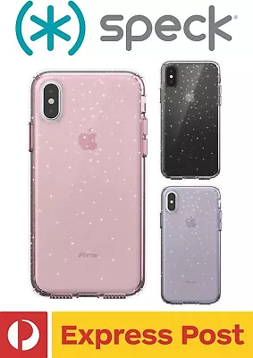 $58.35 • Buy IPhone X/ XS SPECK Presidio Clear GLITTER ShockProof Slim Drop Protection Case