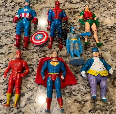 DC Comics Kenner Toy Biz Flash Captain America Batman Superman Vtg Figure Lot • $27.95