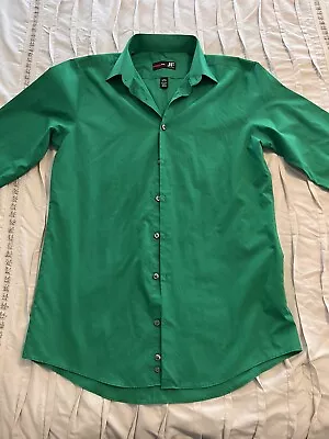 JF J.Ferrar Slim Fit Mens Button Down Shirt Size Medium (32-33) Color Green • $14.99