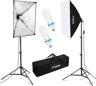 Softbox Lighting KitFGen 135W Softbox With 5500K Daylight Studio Light Bulbs... • £67.80