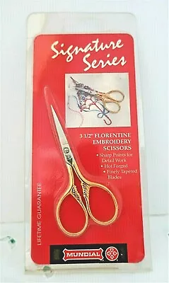 Mundial Signature Series - 3.5  Florentine Embroidery Scissors - Nip • $10.95