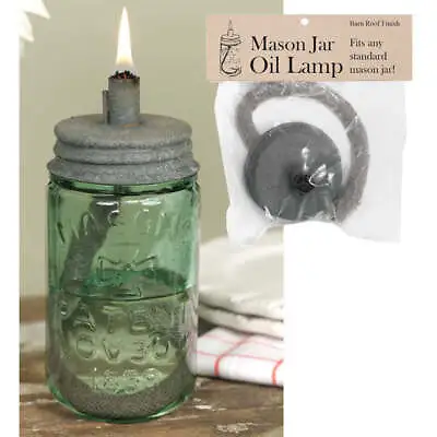 Mason Jar Oil Lamp Lid - Barn Roof - Box Of 4 • $42.99