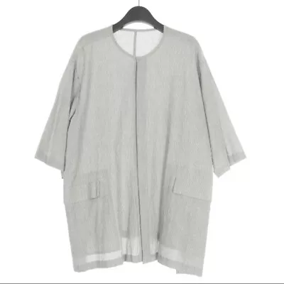 Viridi-anne 20SS Salt Shrinkage Collarless Shirt Tops Short Sleeve 2 Gray Used • $209.69