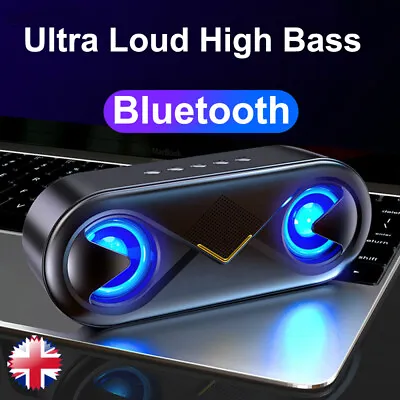 Portable Bluetooth Wireless Party Bass Speaker Karaoke Microphone Outdoor FM/TWS • £12.69