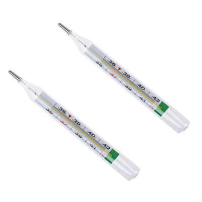 2 PC Glass Accuracy Thermometer Mercury-Free Dual Scale Classic Traditional 2ml • $4.99