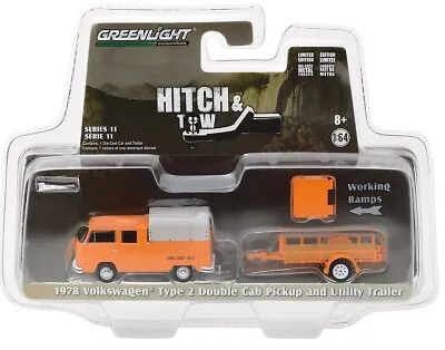 1978 Vw Kombi Van Type 2 With Trailer #32110-a Scale 1/64 Diecast Gl • $29.99