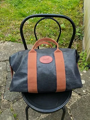 TANYARD Vintage Brown Scotchgrain Leather Zip Large Holdall Weekend Carry On Bag • £250