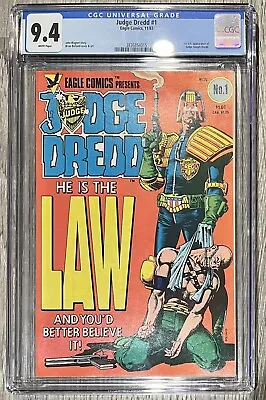 Judge Dredd 1 CGC 9.4 WHITE Pages (Eagle Comics 1983) 1st US Appearance • $120