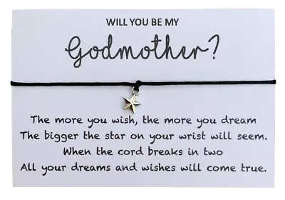 Will You Be My Godmother Christening Gift Card Baby Naming Ceremony Baptism Wish • £3.69