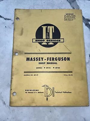 Massey Ferguson I&T Shop Service Manual MF175 MF180 MF-29 • $14.99