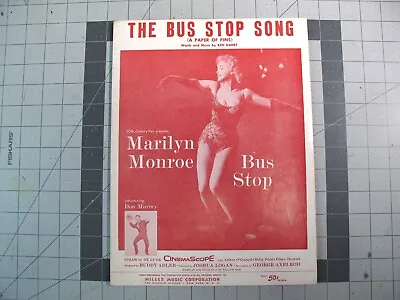 Vtg Sheet Music - Movies The Bus Stop Song Marilyn Monroe • $50