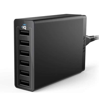 $17.40 • Buy 60W 6-Port USB Wall Charger Powerport For Iphone Ipad Samsung Lg Nexus HTC And M