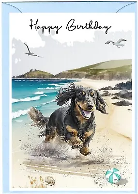 Dachshund Long Haired Dog Birthday Card (4 X 6 ) - Blank Inside - By Starprint • £3.85