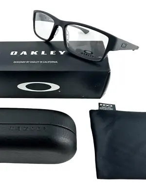 Oakley NEW Airdrop Satin Black Rectangle Frames 57-18-143 Eyeglasses OX8046 Set • $82.79