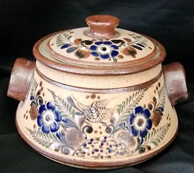 Vintage Tonala Netzi Sandstone Mexican Hand-painted Crock Tureen With Lid • $45