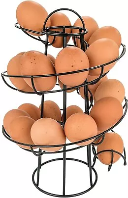 Southern Homewares Egg Skelter Deluxe Modern Spiraling Dispenser Rack Black • £19.27