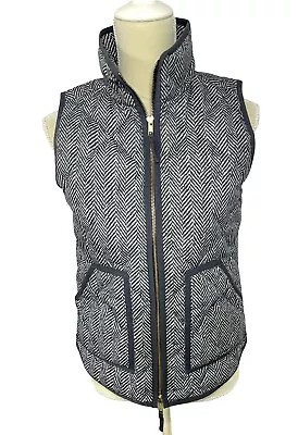 J.Crew Down Filled Herringbone Gray  XS Quilted Women Puffer Vest • $18
