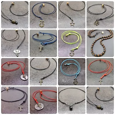 Charm Pendant String Cord Rope Necklace Accessory Jewelry Gift For Men Women • $15.96