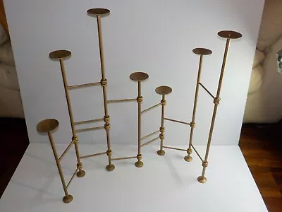 Vtg MCM Brutalist Style Metal FOLDING CANDLE HOLDER Articulated Candelabra • $124.99