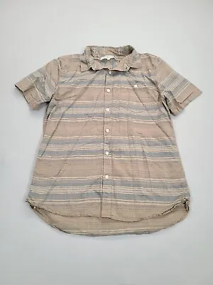 Modern Amusement Shirt Adult Large Brown Button Up Casual Comfort Outdoors Mens • $22.49