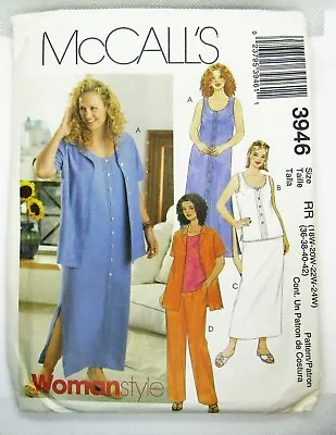 McCalls 3946 Maxi Dress Shirt Top Pants Wardrobe Plus Size 18W 20W 22W 24W Uncut • $9.99