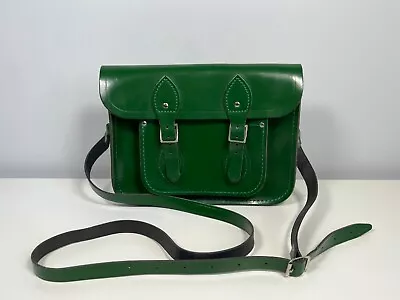 The Cambridge Satchel Company 11 Inch Green Leather Crossbody Satchel- BRAND NEW • £74.99