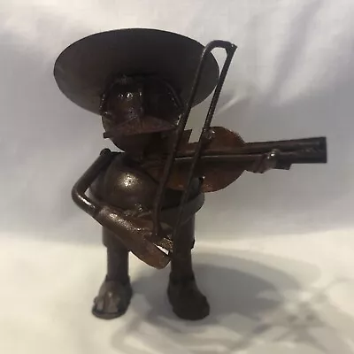 Vintage Metal Mariachi Violin Player Musician Music Handcrafted Welded • $29