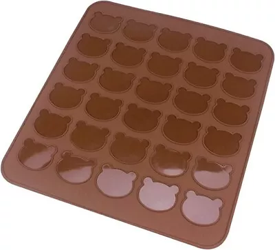 Macaron Macaroon Bear Baking Mat Tray Sheet 30 Cavities Silicone Mould Mold Oven • £8.99