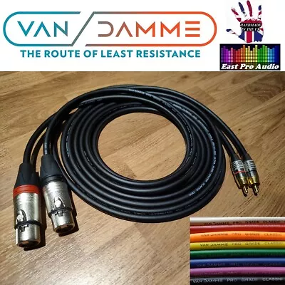 3-pin XLR Female To RCA Phono Silver Plated Van Damme Cable 1 2 3 4 5m • £20