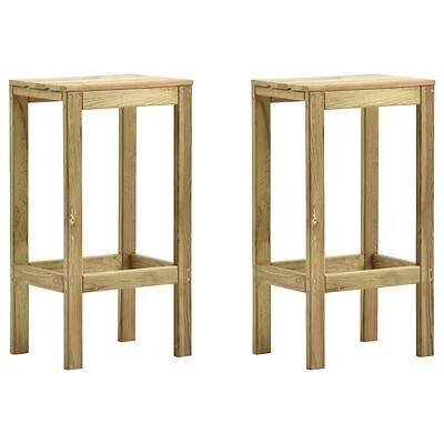 £48.30 • Buy 2 X Wooden Pub Garden Bistro Kitchen Breakfast Bar High Stools With Footrests