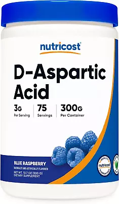 D-Aspartic Acid (DAA) Powder 300G (Blue Raspberry) - Flavored D-Aspartic Acid Po • $27.04