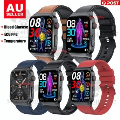 $98.99 • Buy Smart Watch Sleep Blood Glucose ECG Monitoring Body Temperature Waterproof Sport