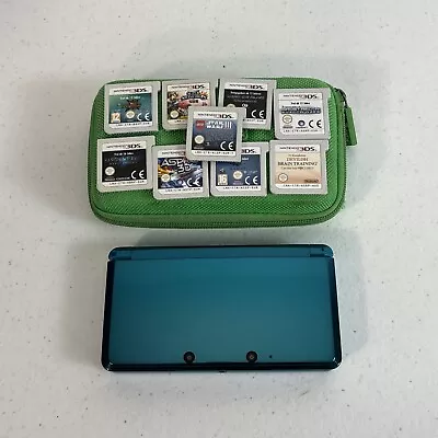 Nintendo 3ds Game Console Blue And Black With 9 Games • $179.99