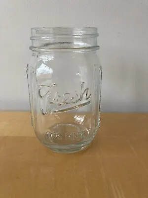 Glass Mason Drinking Cocktail Jar 1 Pint 12 Oz No Handle Screw Top For Lid • £4.29