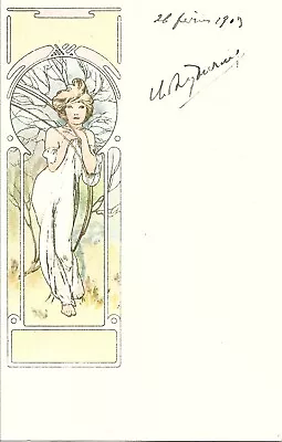 Original Postcard By Alphonse Mucha – Spring • $75
