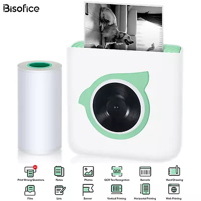 Bisofice L8 BT Sticker Printer Mini Thermal Pocket Printer Label Maker I5E1 • $15.59