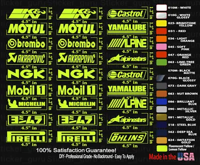 Motorcycle Vinyl Sponsor Aftermarket Fairing Racing Decal Stickers DIY #387 • $33.43