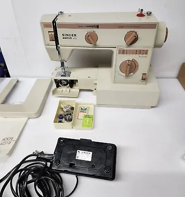 Singer Merritt 4019 Vintage Sewing Machine Tested Works Pedal Manual Needles  • $149.99