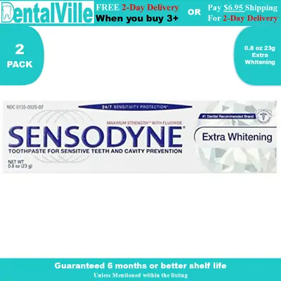 $6.85 • Buy 2 Pack Sensodyne Travel Size Toothpaste Extra Whitening 0.8 Oz Each
