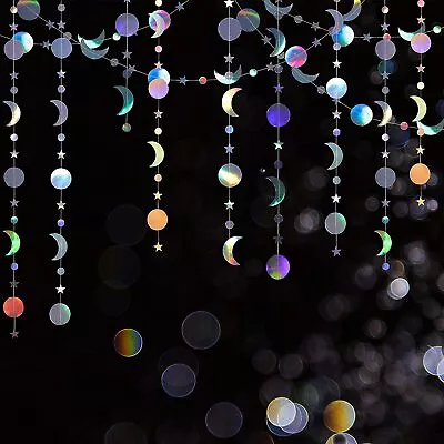 £7.44 • Buy NEW 2x4M Sparkling Moon Star Garland Bunting Wedding Home Party Hanging Decors