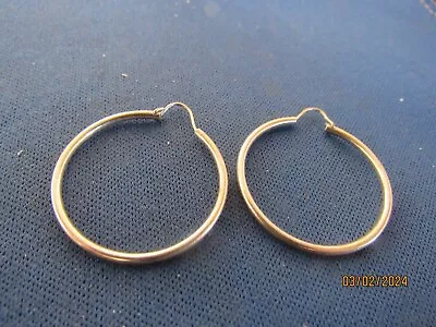 Vintage Sterling Silver Hoops Pierced Earrings • $6.99