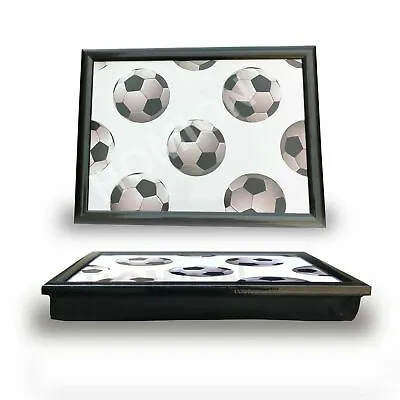 Football Lap Tray Serving Soft Padded Cushion Bean Bag Dinner Breakfast Laptop • £13.99