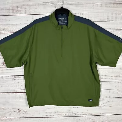 Mens Golf Jacket Windshirt By Life Is Good Sz XL Green Short Sleeve Wind Breaker • $24.99