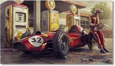 F1 Race Canvas Poster Vintage Car Poster Ferraris Classic Racing F1 Race Car Art • $14.90