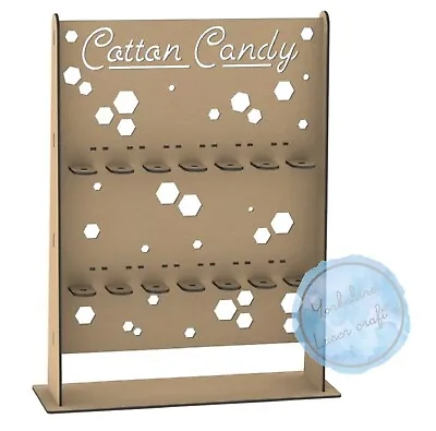 Y359 COTTON CANDY DISPLAY STAND Sweet Treat Wall Party Favours Candy Floss MDF • £27.95